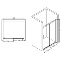 Optima Wall to wall shower enclosure | Clear Glass - 1000mm