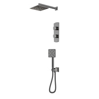 Combo of Aquamax Thermostatic Shower Mixer with 2-way diverter , Shower Arm, Overhead Shower, Hand Shower
