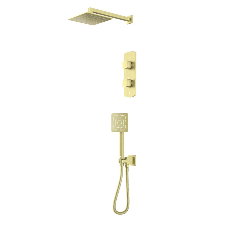 Combo of Aquamax Thermostatic Shower Mixer with 2-way diverter , Shower Arm, Overhead Shower, Hand Shower