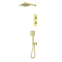 Combo of Aquamax Thermostatic Shower Mixer with 2-way diverter , Shower Arm, Overhead Shower, Hand Shower