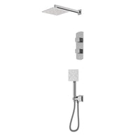 Combo of Aquamax Thermostatic Shower Mixer with 2-way diverter , Shower Arm, Overhead Shower, Hand Shower