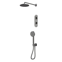 Combo of Aquamax Thermostatic Shower Mixer with 2-way diverter , Shower Arm, Overhead Shower, Hand Shower