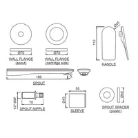 2 Hole Wall Mounted Basin Mixer