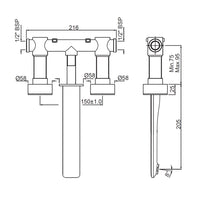 Exposed Part Kit of In-wall 3-Hole Basin Mixer