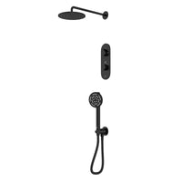 Combo of Aquamax Thermostatic Shower Mixer with 2-way diverter , Shower Arm, Overhead Shower, Hand Shower