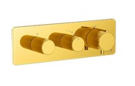 Exposed Part Kit of Thermostatic Shower Mixer with 3- way diverter, Rectangular Flange (Compatible In-wall Part ALA-509893 is sold separately)