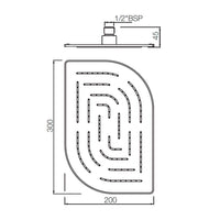 Alive Maze Single Function 200x300mm Showerhead