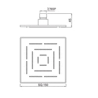 Maze Single Function 240X240mm Square Showerhead