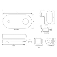 2 Hole Wall Mounted Basin Mixer