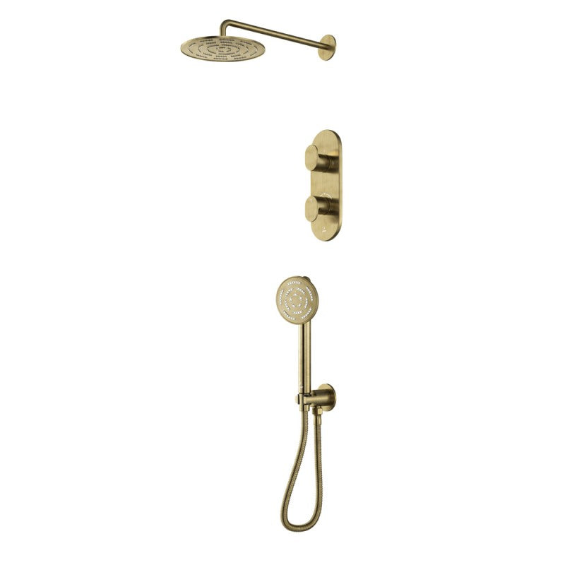 Combo of Aquamax Thermostatic Shower Mixer with 2-way diverter , Shower Arm, Overhead Shower, Hand Shower