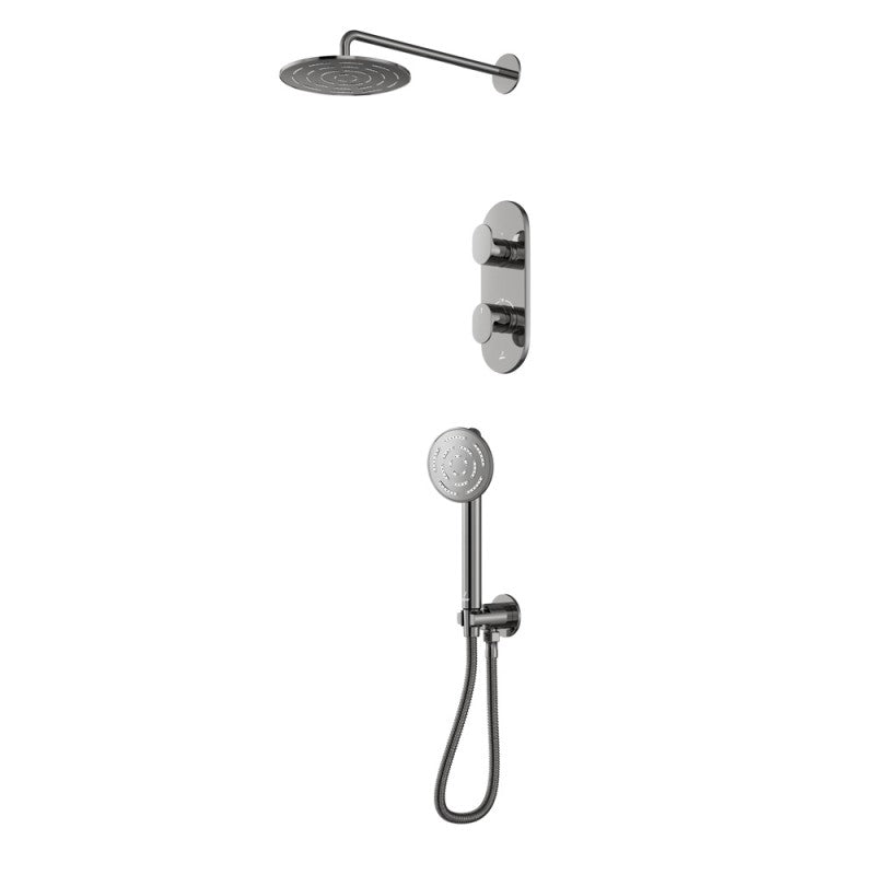 Combo of Aquamax Thermostatic Shower Mixer with 2-way diverter , Shower Arm, Overhead Shower, Hand Shower