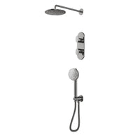 Combo of Aquamax Thermostatic Shower Mixer with 2-way diverter , Shower Arm, Overhead Shower, Hand Shower