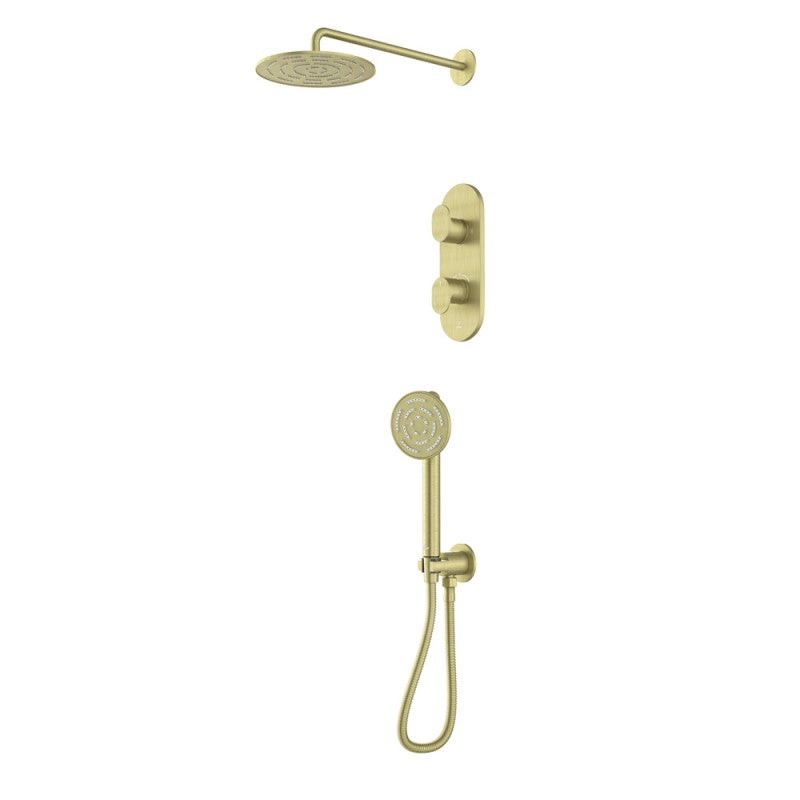 Combo of Aquamax Thermostatic Shower Mixer with 2-way diverter , Shower Arm, Overhead Shower, Hand Shower