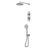 Combo of Aquamax Thermostatic Shower Mixer with 2-way diverter , Shower Arm, Overhead Shower, Hand Shower