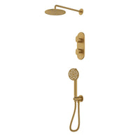 Combo of Aquamax Thermostatic Shower Mixer with 2-way diverter , Shower Arm, Overhead Shower, Hand Shower