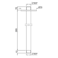 Round Ceiling Shower Arm 280mm