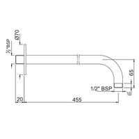 Round Shower Arm 450mm