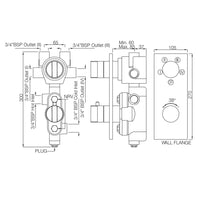 Thermatik-R In-wall Thermostatic Shower Valve with 4-Way Diverter