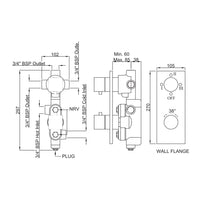 Thermatik-S In-wall Thermostatic Shower Valve with 3-Way Diverter