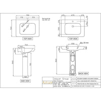 Wall Hung Basin With Full Pedestal