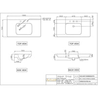 Wall Hung Console Basin With Three Tap Hole