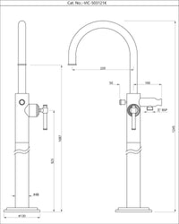 Exposed Parts of Floor Mounted Single Lever Bath Mixer