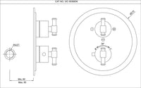 Exposed Part Kit of Thermostatic Shower Mixer with 3-way diverter