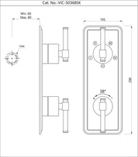 Exposed Part Kit of Thermostatic Shower Mixer with 4-way diverter