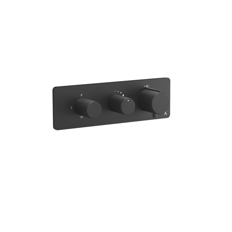 Exposed Part Kit of Thermostatic Shower Mixer with 4- way diverter, Rectangular Flange (Compatible In-wall Part ALA-509895 is sold separately)