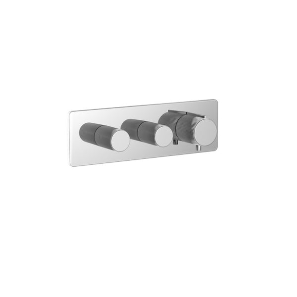 Exposed Part Kit of Thermostatic Shower Mixer with 4- way diverter, Rectangular Flange (Compatible In-wall Part ALA-509895 is sold separately)