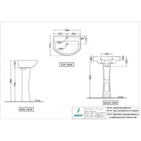 Wall Hung Basin with Full Pedestal