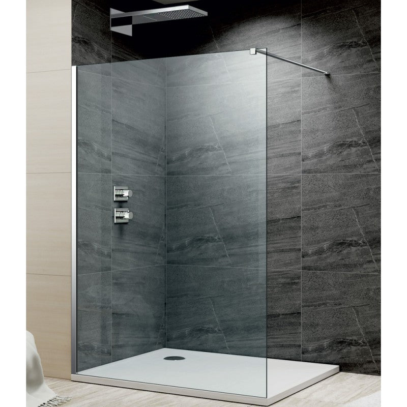 Walk-in Panel - Chrome Frame | Clear Glass - 1000mm