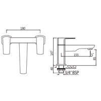 2 Hole H Type Bath Filler