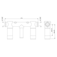 In-wall Body of 3-Hole Basin Mixer
