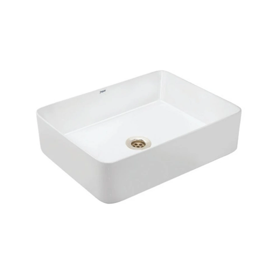 JDR Rectangular Thin Rim Countertop Basin White ceramic