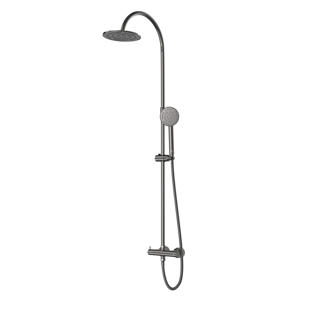Florentine Prime Thermostatic Shower Mixer With Integrated Divertor And Adjust Height Upto 250mm Rigid Riser With Showerhead & Shower Handset