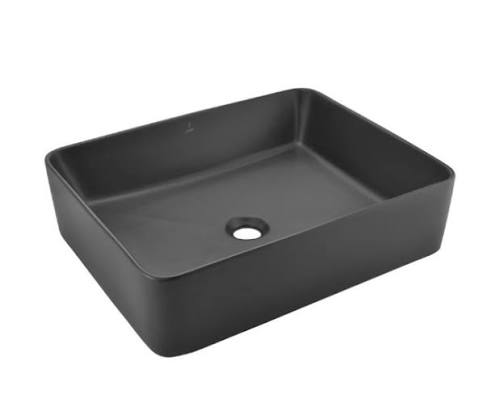 Jaquar Designer Basin Thin Rim Countertop Basin In Black Matt