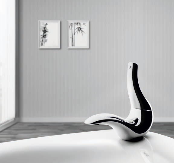 Artize Tailwater basin mixer in a bathroom setting